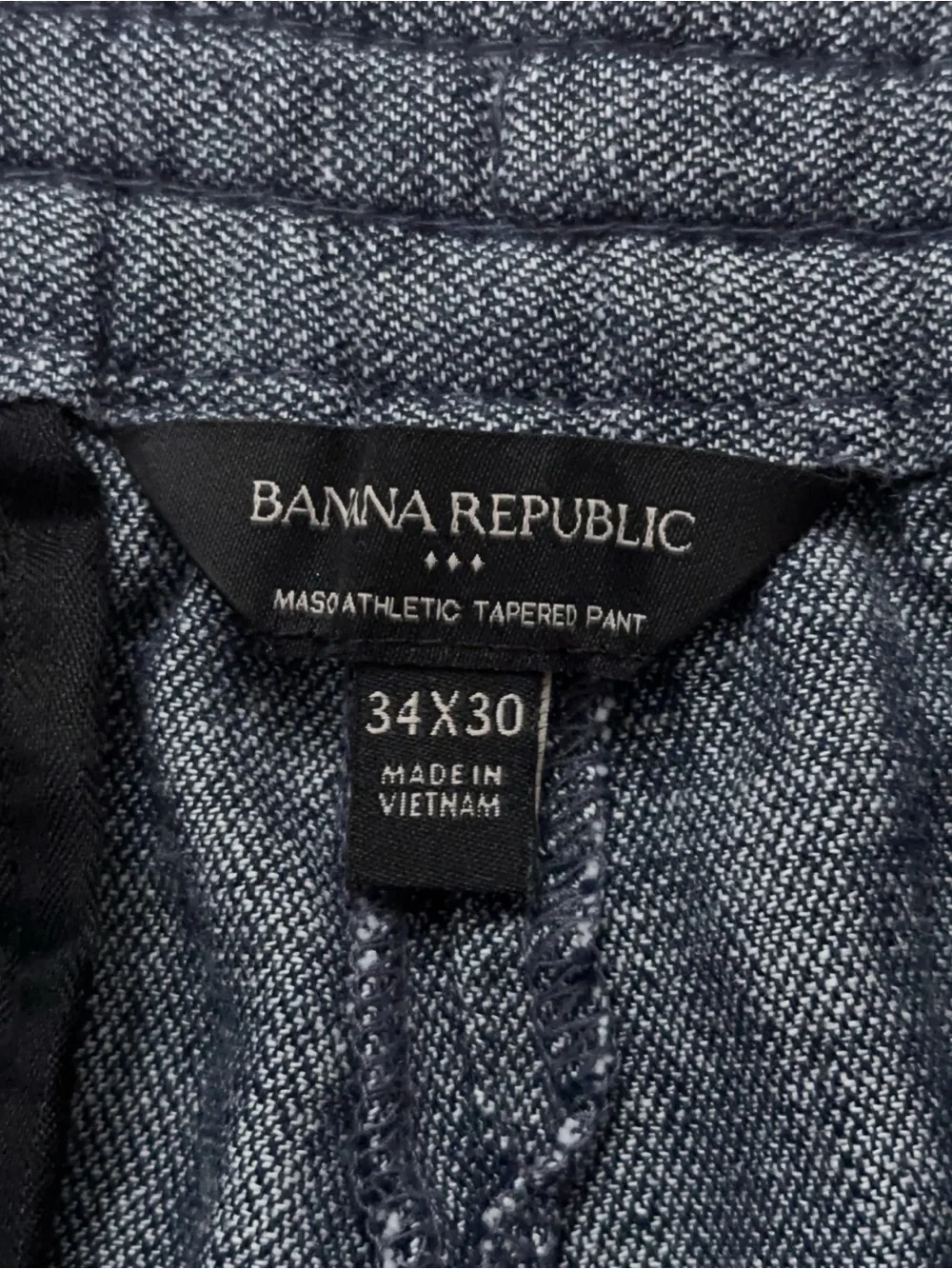Banana Republic Mason Athletic Tapered Pant Mens 34x30 Drawstring Linen Blue